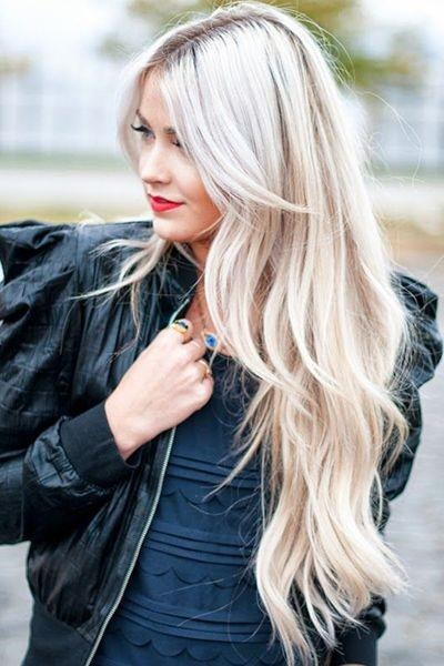 Blond długie włosy