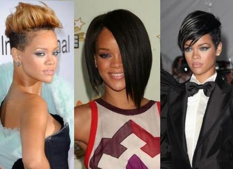 Rihanna krotkie fryzury